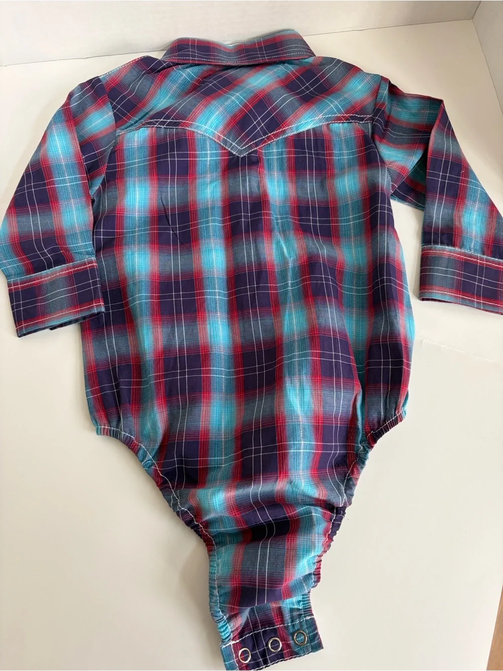 Intel Plaid Baby One-Piece in Teal, Purple & Red